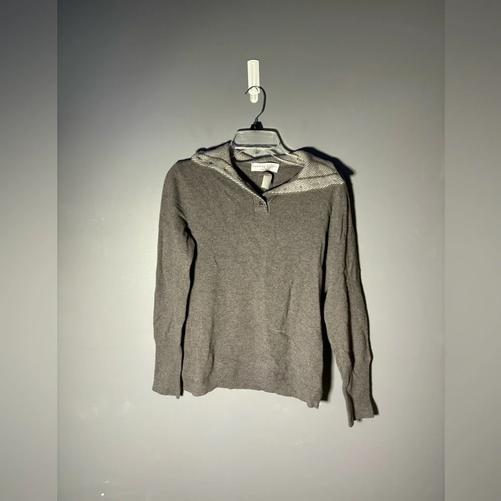 Fabiana Filippi Wool Cashmere Silk Blend Elbow Patch Sweater Size Large